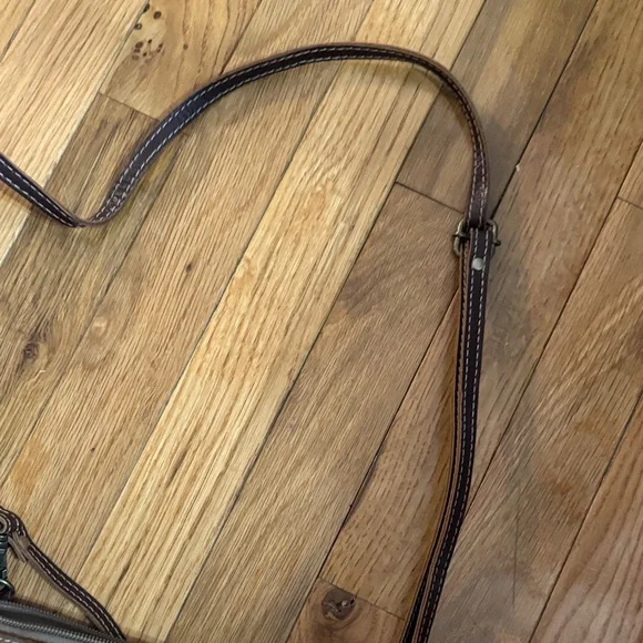 Myra Bag Floral Patterned Brown Leather Crossbody Bag - Picture 4 of 6